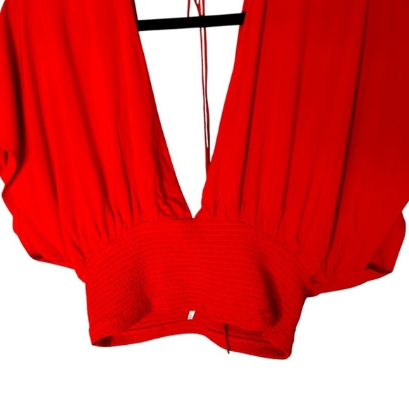 Free People Ava V-Neck Tie Back Top- Size Small - Picture 8 of 14